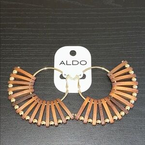 Aldo Brown and Gold Statement Earrings
